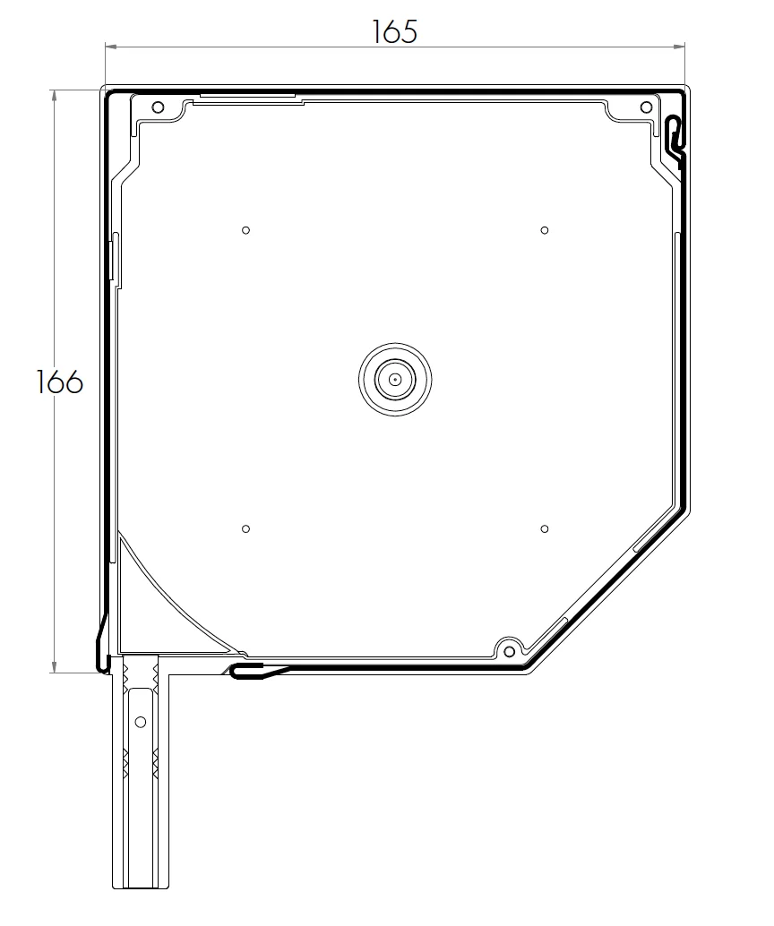 Rollladenkasten für die maximale Rollladenhöhe 165 x 165 mm erhältlich für die Durchmesser 40, 50 oder 60 cm.