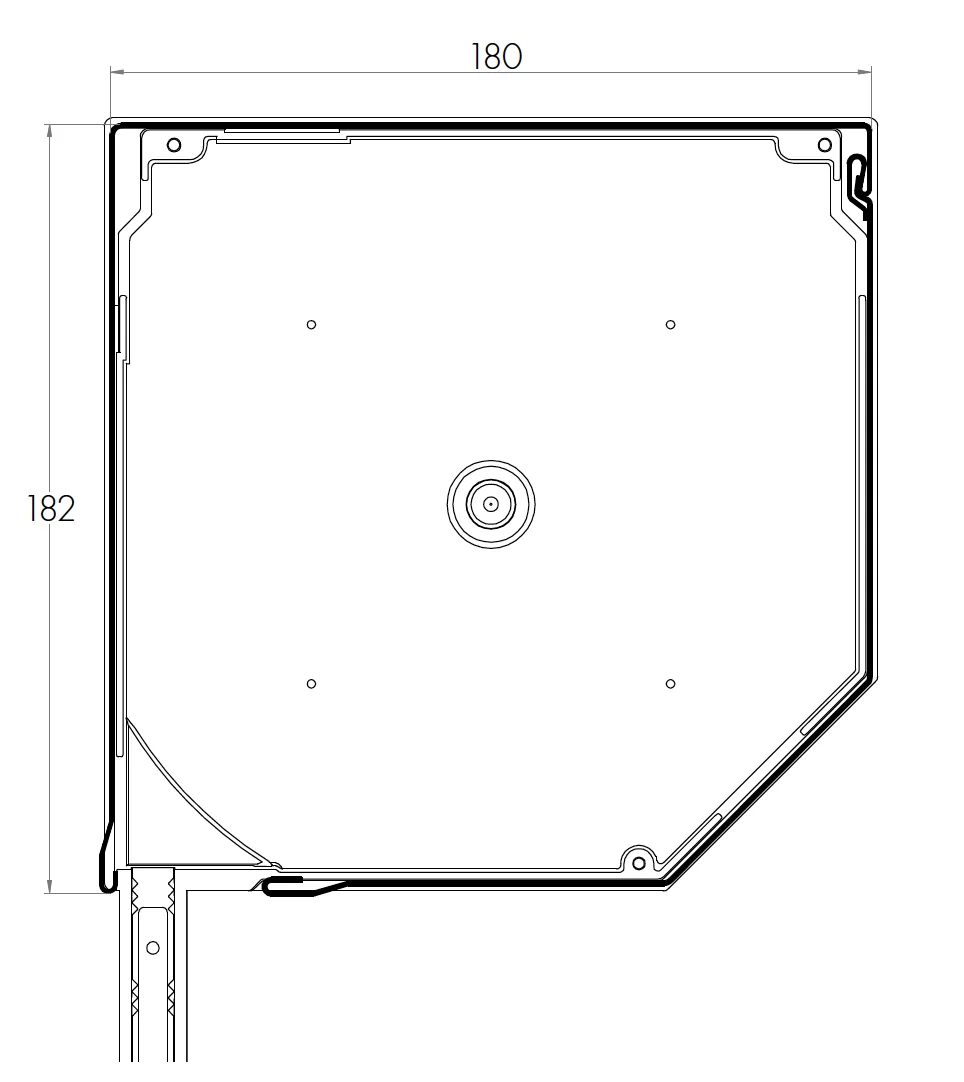 Rollladenkasten für die maximale Rollladenhöhe 180 x 180 mm erhältlich für die Durchmesser 40, 50 oder 60 cm.