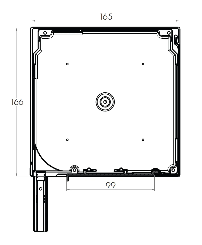 Rollladenkasten für die maximale Rollladenhöhe 165 x 165 mm erhältlich für die Durchmesser 40, 50 oder 60 cm.