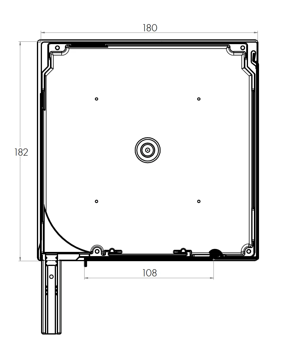 Rollladenkasten für die maximale Rollladenhöhe 180 x 180 mm erhältlich für die Durchmesser 40, 50 oder 60 cm.
