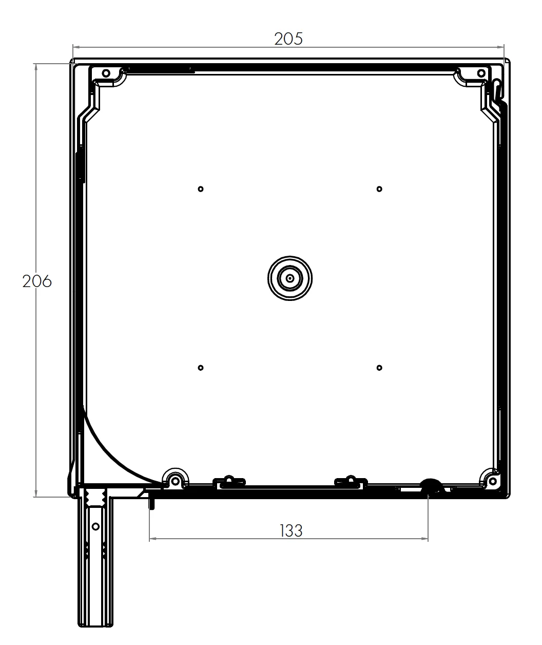 Rollladenkasten für die maximale Rollladenhöhe 205 x 205 mm erhältlich für die Durchmesser 40, 50 oder 60 cm.