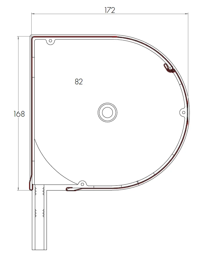 Rollladenkasten für die maximale Rollladenhöhe 168 x 172 mm erhältlich für die Durchmesser 40, 50 oder 60 cm.