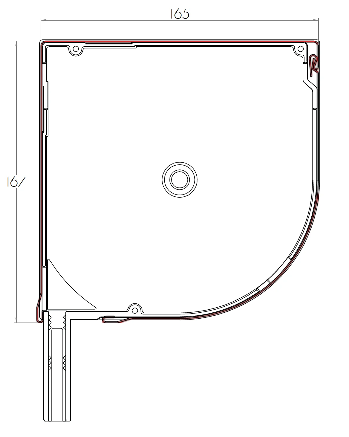 Rollladenkasten für die maximale Rollladenhöhe 168 x 172 mm erhältlich für die Durchmesser 40, 50 oder 60 cm.