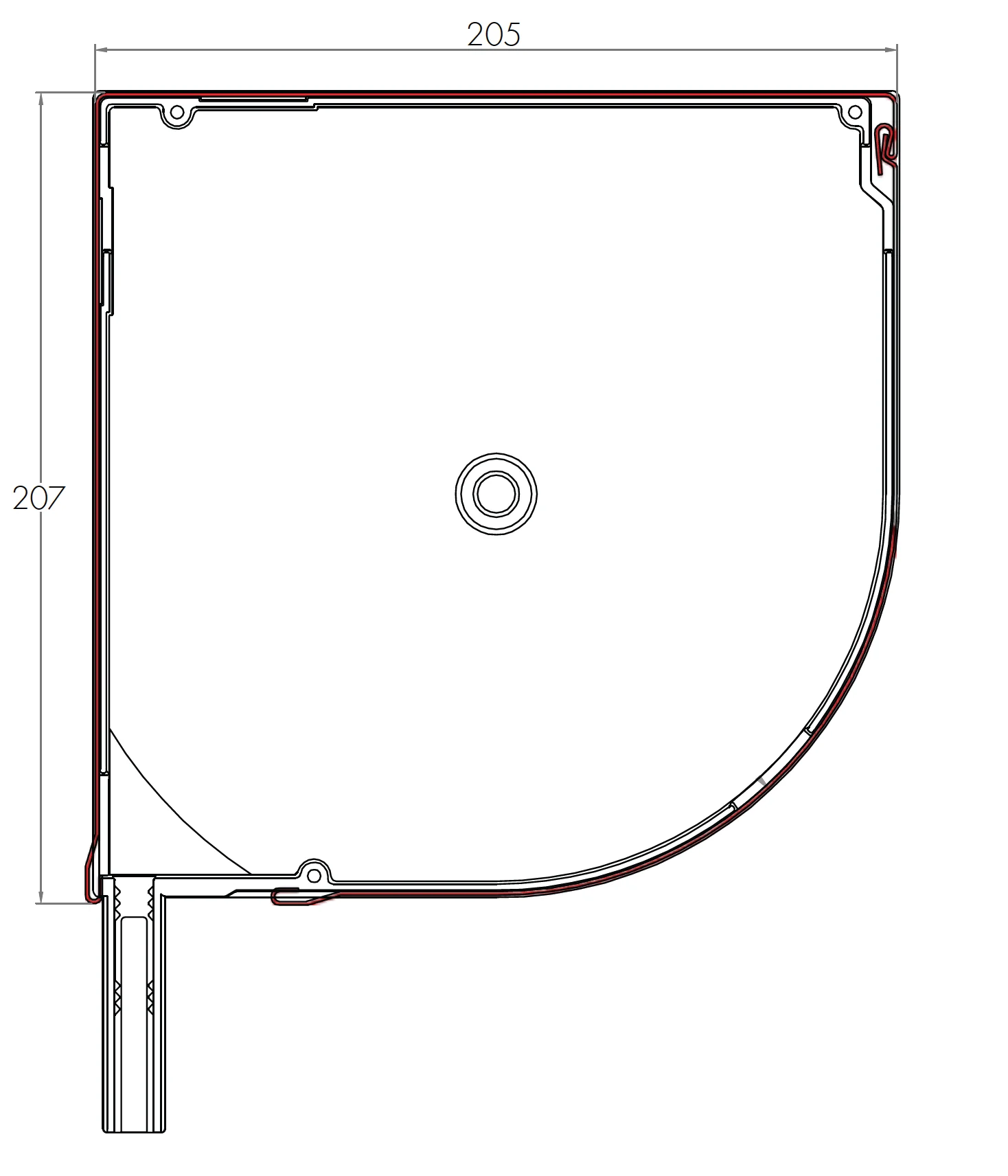 Rollladenkasten für die maximale Rollladenhöhe 206 x 212 mm erhältlich für die Durchmesser 40, 50 oder 60 cm.